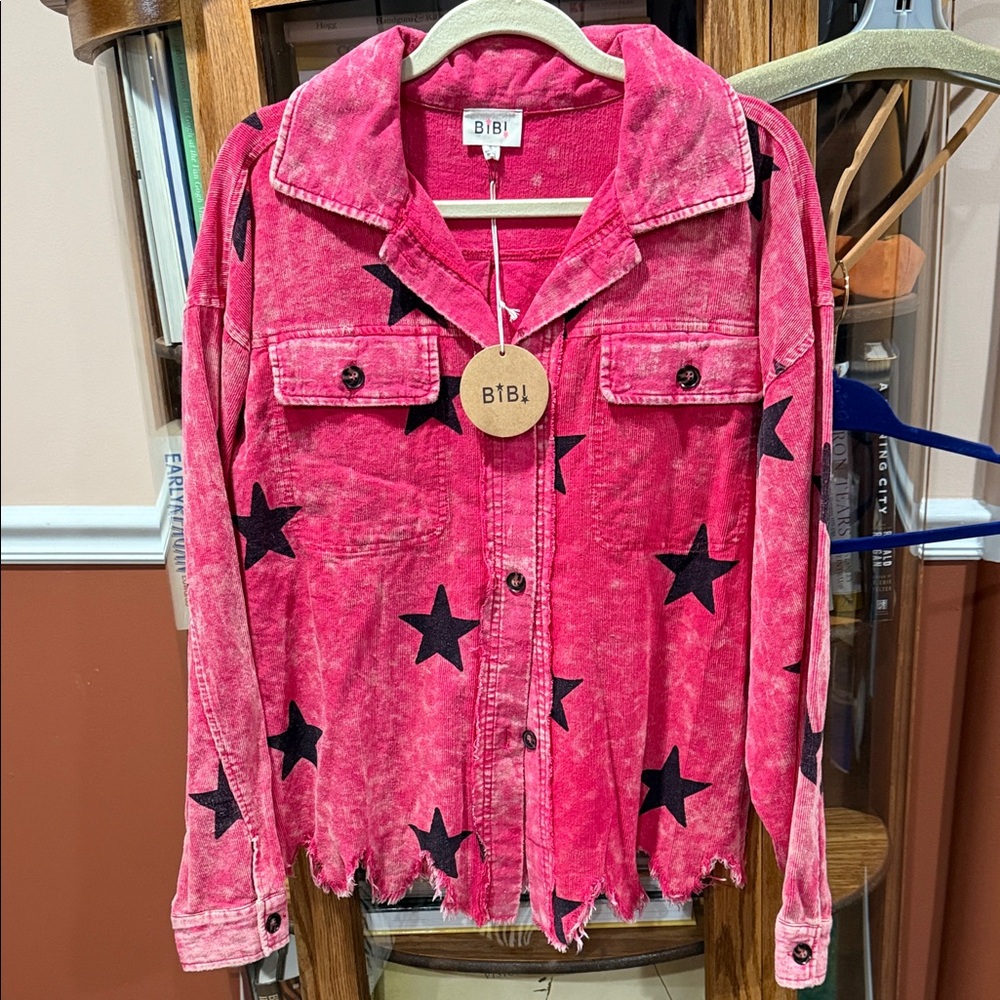 BiBi Red Star Button-Up Shirt